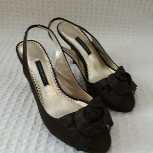 Caparros Brown Satin Evening Shoes